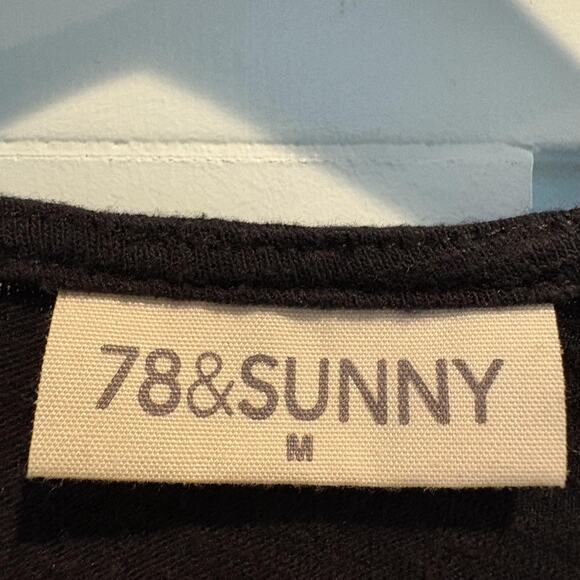 78 & Sunny Women Medium Black Button Front Tie Hem Sleeveless Casual Tank Top - Picture 2 of 11